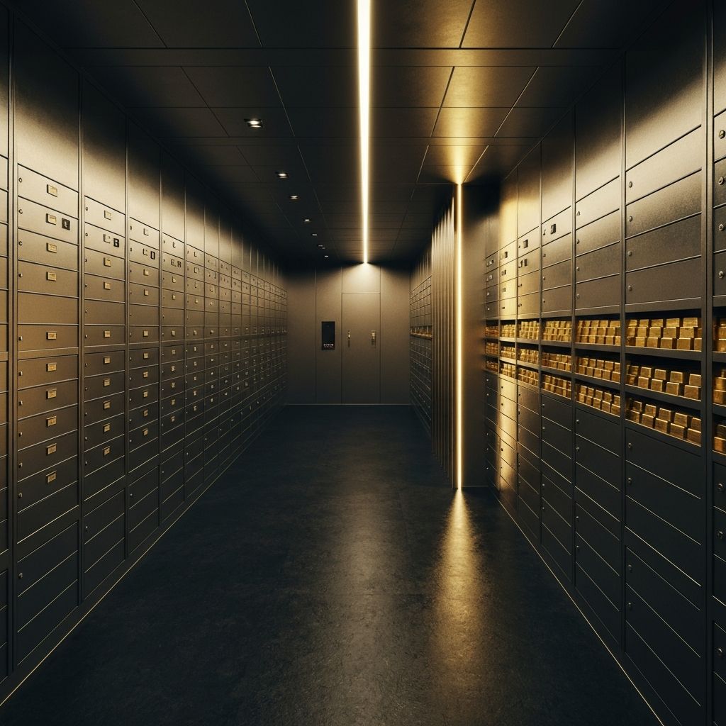 Secure gold vault interior